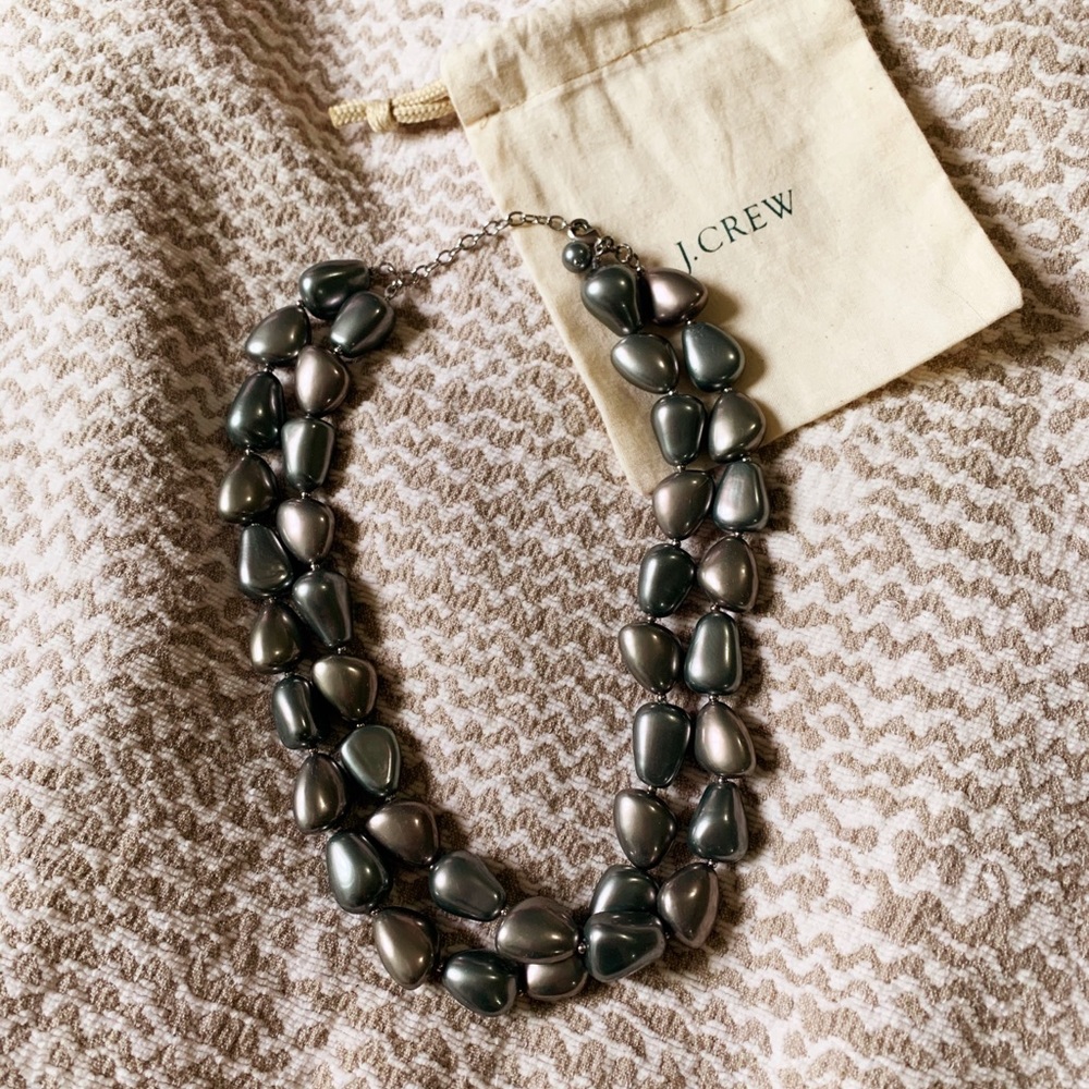 J Crew Double Strand Gray Pearl Necklace